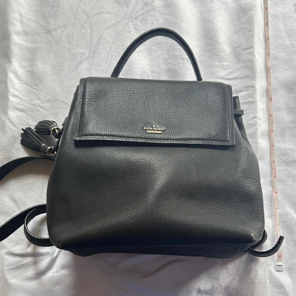 Kate Spade Charcoal Leather Backpack